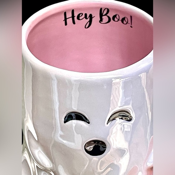 New Hey Boo ceramic ghost coffee mug - Picture 4 of 5